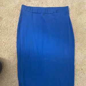 Blue long pencil skirt
